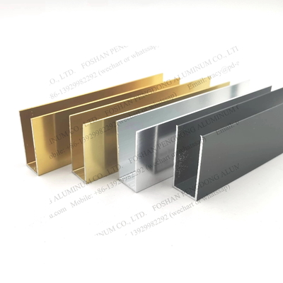 La ventana de aluminio perfila el color oro plata brillante modificado para requisitos particulares del canal U