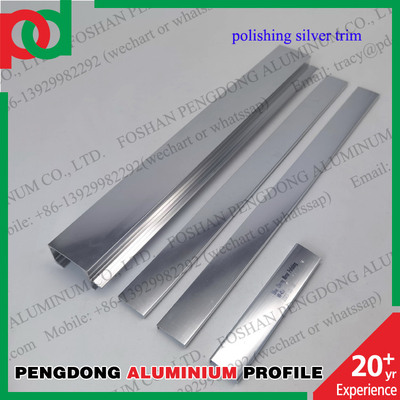 Los perfiles de aluminio que pulen la teja de afilamiento decorativa arreglan la plata popular y el color oro