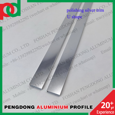 Los perfiles de aluminio que pulen la teja de afilamiento decorativa arreglan la plata popular y el color oro