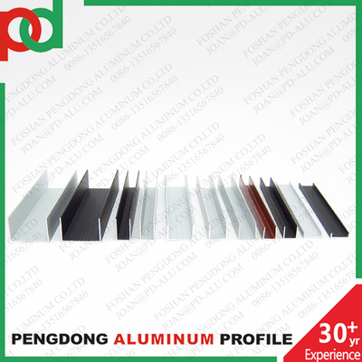 Profiles de aluminio con ranura de canal U para ventanas, puertas y muebles