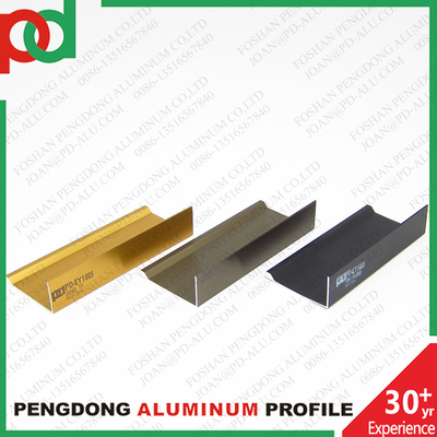 Tecnología de extrusión Perfiles de aluminio de la serie 6000 para muebles de melamina Oro cromo Bronce anodizado en grandes tamaños