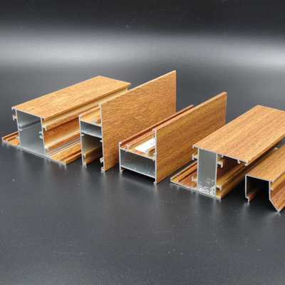 Perfil de aluminio acabado molino del grano de madera para la ventana y la puerta