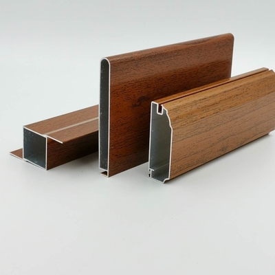 5Profiles de aluminio de recubrimiento en polvo de grano de madera para gabinetes de cocina