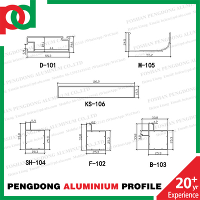 Perfil de aluminio los 6.0M Length del borde del armario de cocina moderno de los UAE