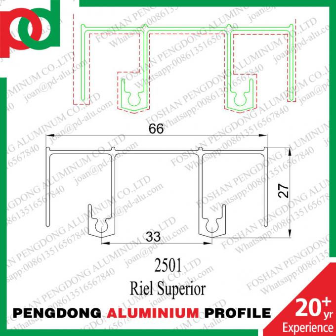 Perfil de aluminio de la buena de la venta de la fábrica serie de Chile para la ventana y la puerta