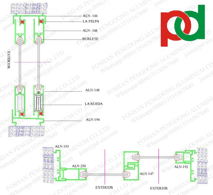 Exportación de aluminio del perfil a America Central ALN Sistema 5020