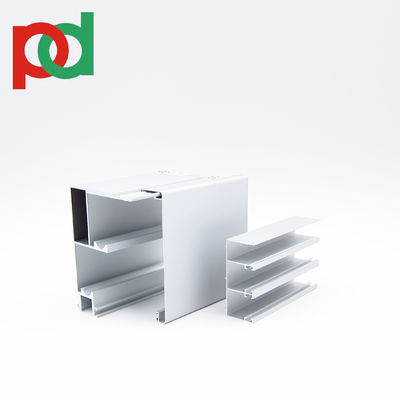 Buen precio Puerta de vidrio templado de oficina de comercio comercial perfiles de aluminio de vía única doble puerta corredera de tren en línea